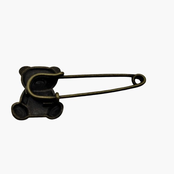 Teddy Bear Safety Pin Brooch - Picture 4 of 4